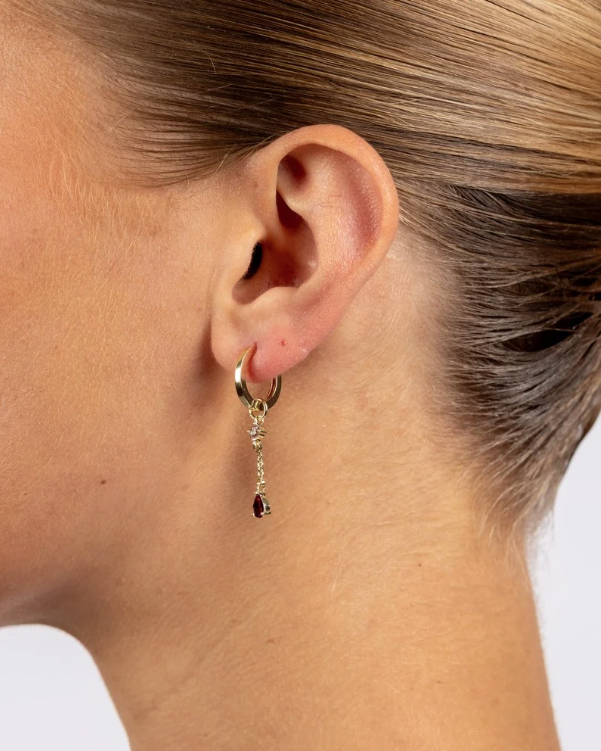 Trinity Chain Øreringer med zirkonia, Mix Champagne