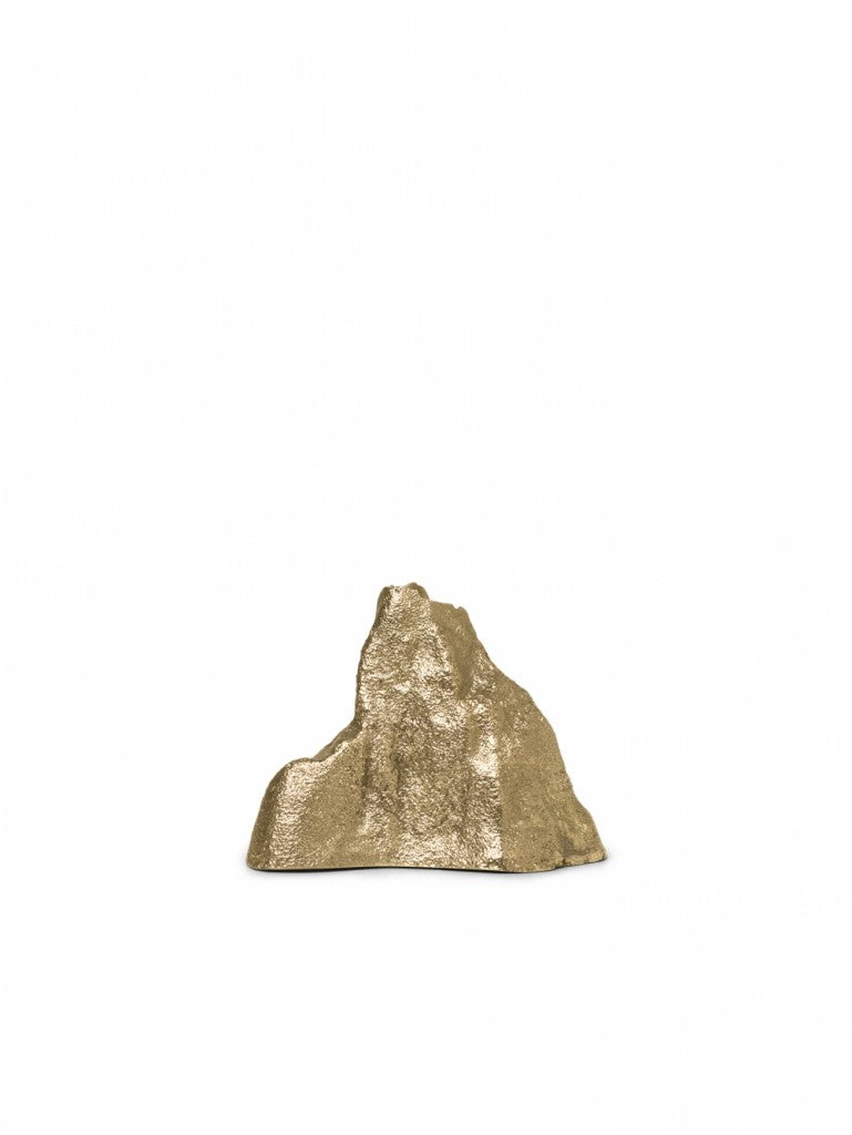 Stone Candle Holder Small, Brass