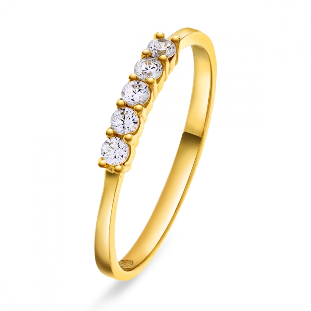 Ring i gull med zirkonia