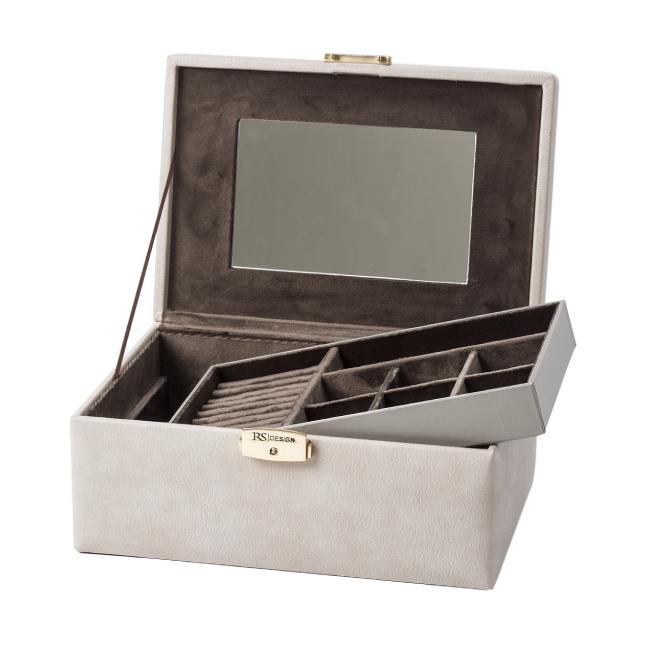 Smykkeskrin i imitert skinn, Beige/Brun