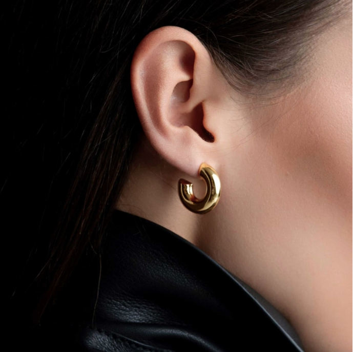 SEVILLA BIG FORGYLT ØRERINGER, 12MM