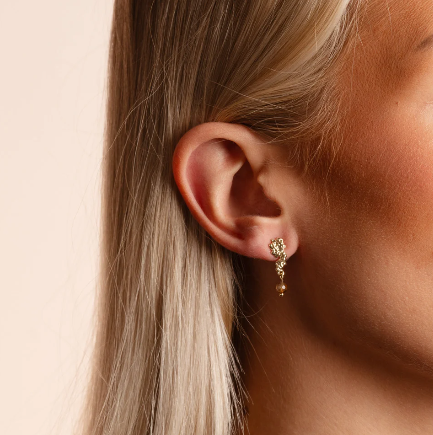 Cat pendant øredobber, brun