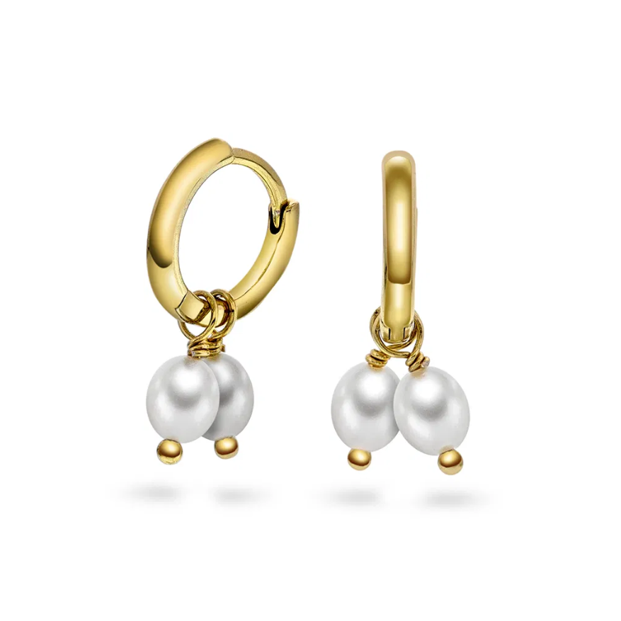 Isle øredobber i forgylt sølv med ferskvannsperle