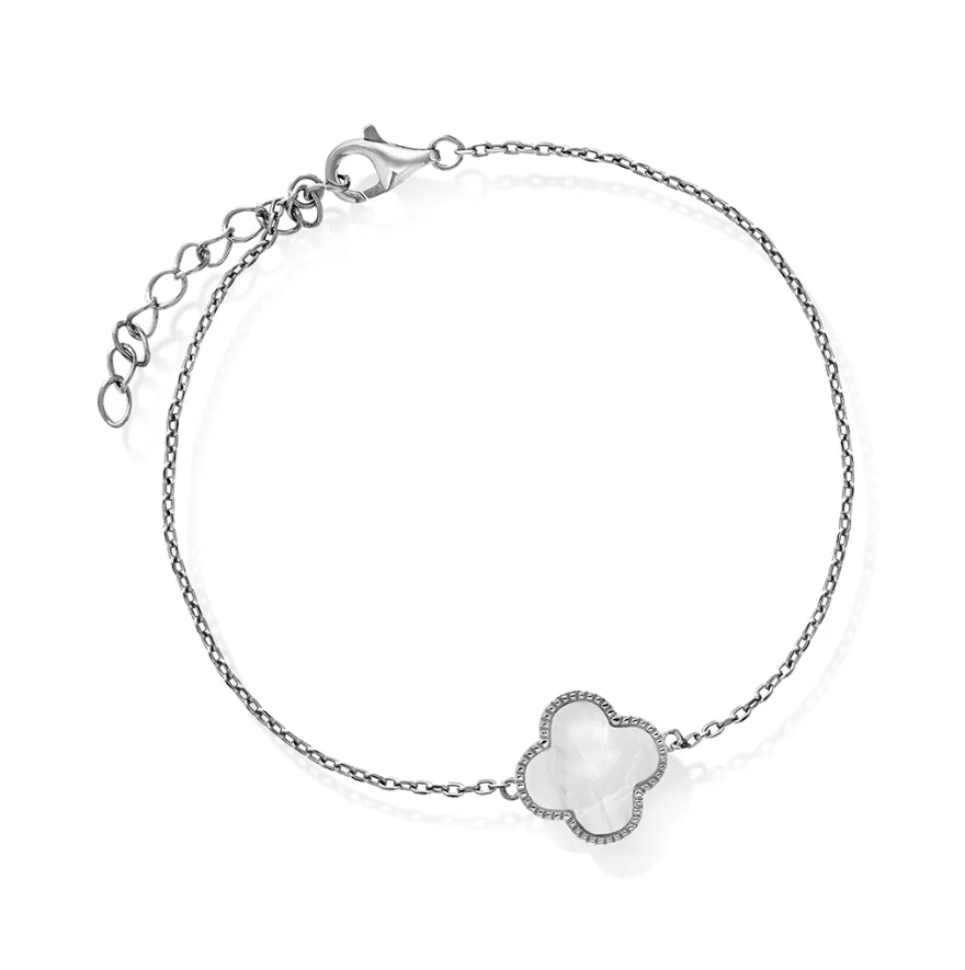 Armbånd i sølv, Hvit kløver stor