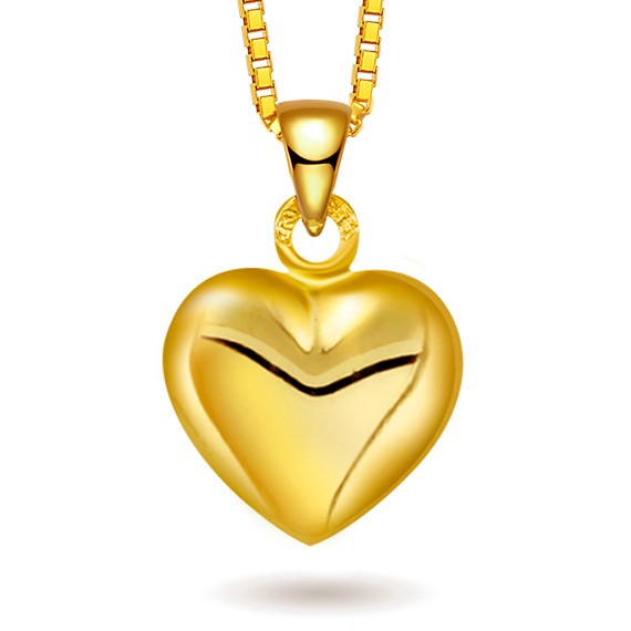 Halskjede med gullhjerte, 12 mm