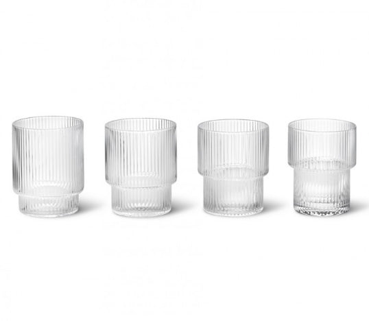 Ripple Glasses 4 stk, Clear
