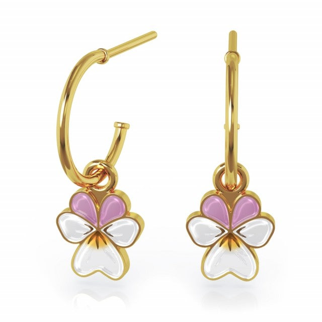 LIV Øredobber i forgylt sølv, Lilla Natt og Dag