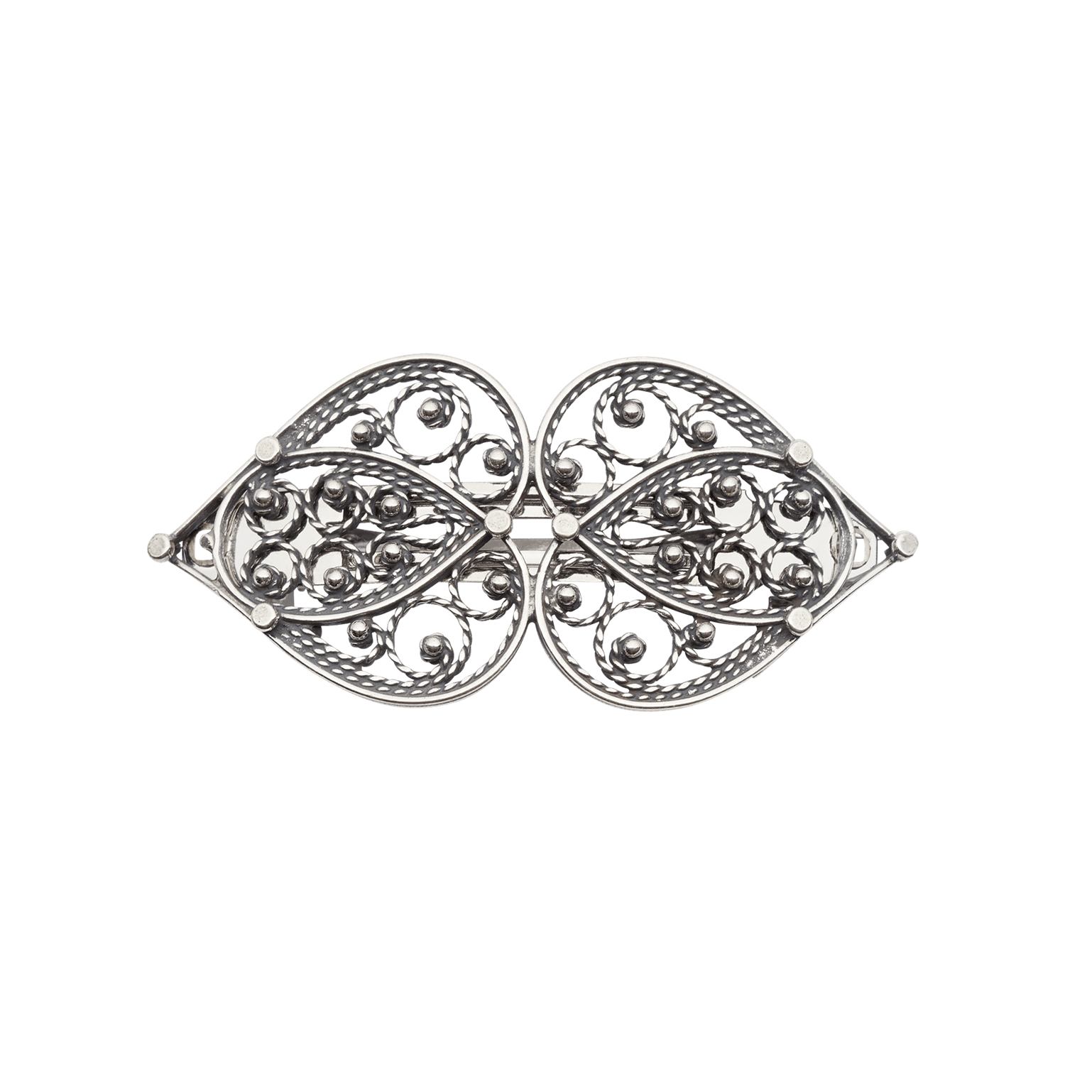 Hårspenne hjartefiligran, oksidert