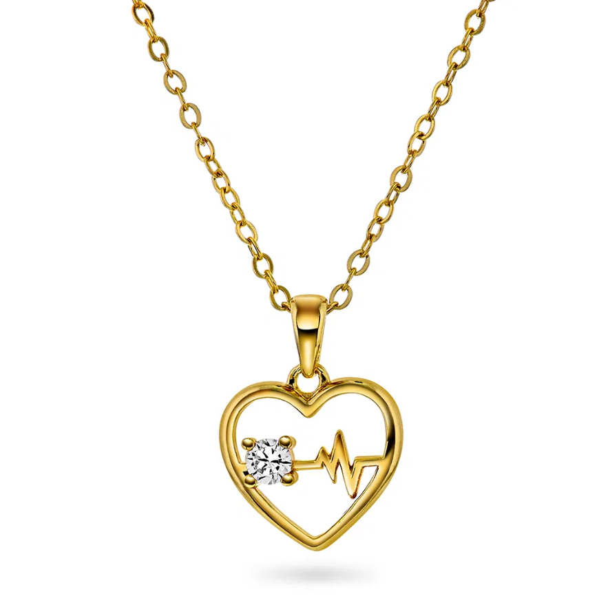 Hjertebank smykke i forgylt sølv