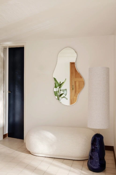 Pond Mirror Large, Dark Chrome