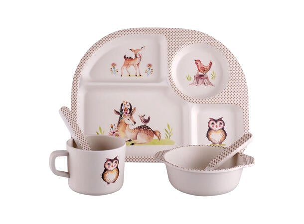 Barbo Toys WOOD FRIENDS SERVISE I MELAMIN, 5 DELER