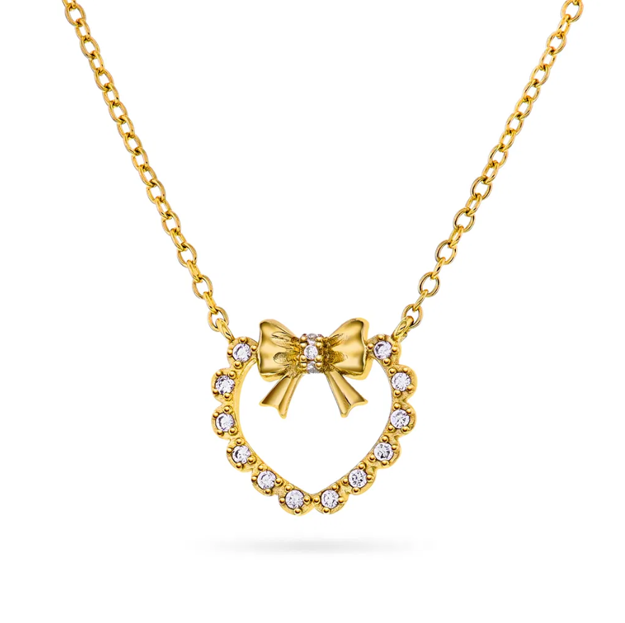 Smykke i sølv med zirkonia, hjerte