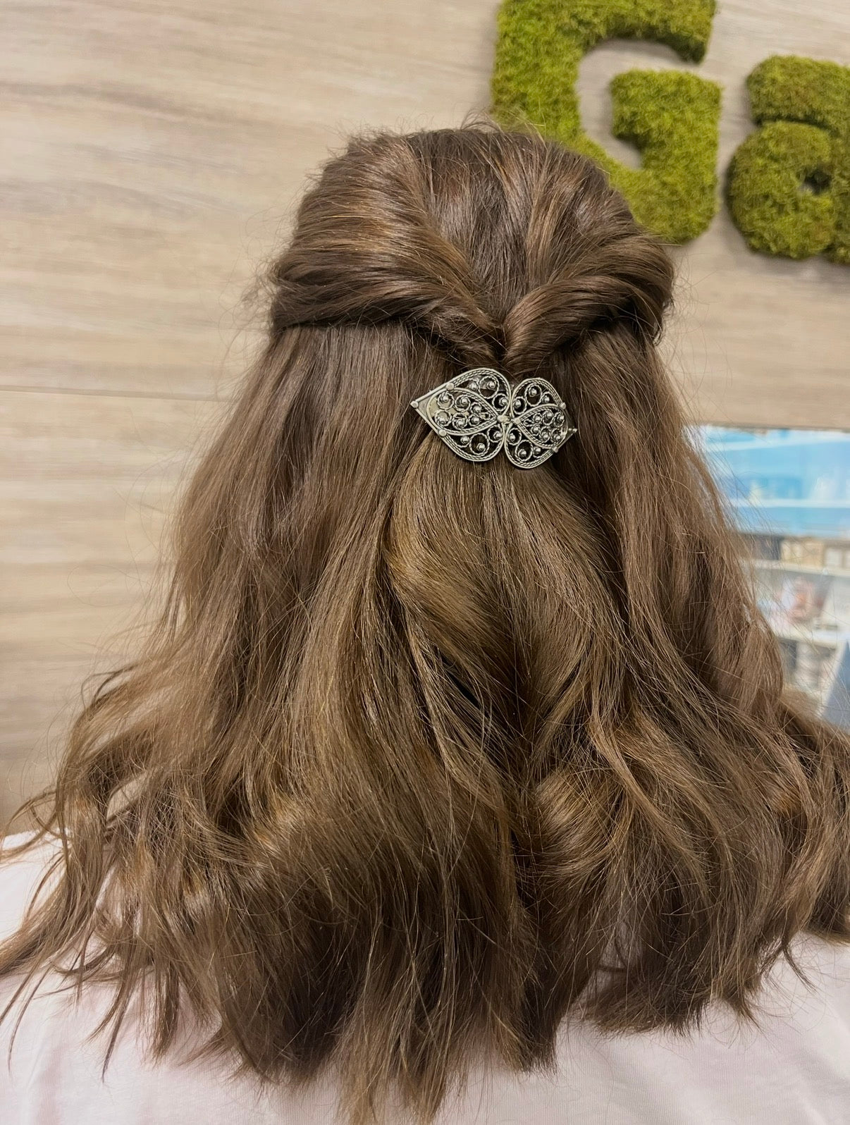 Hårspenne hjartefiligran, oksidert