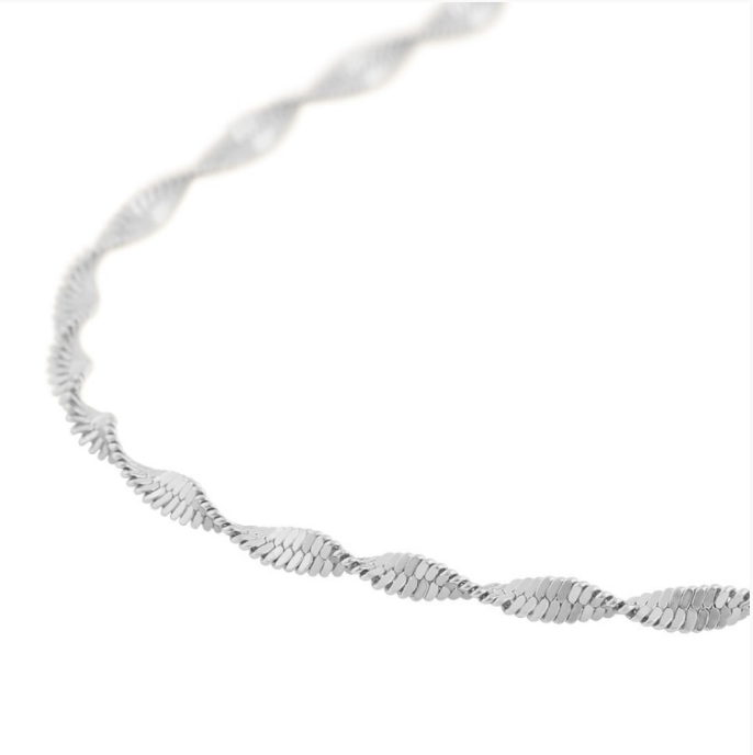 LISBON FORSØLVET HALSKJEDE