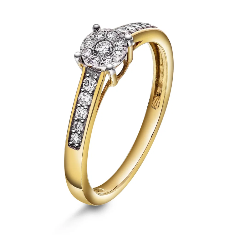 Ring i gull m/ dia 0,20 ct WP