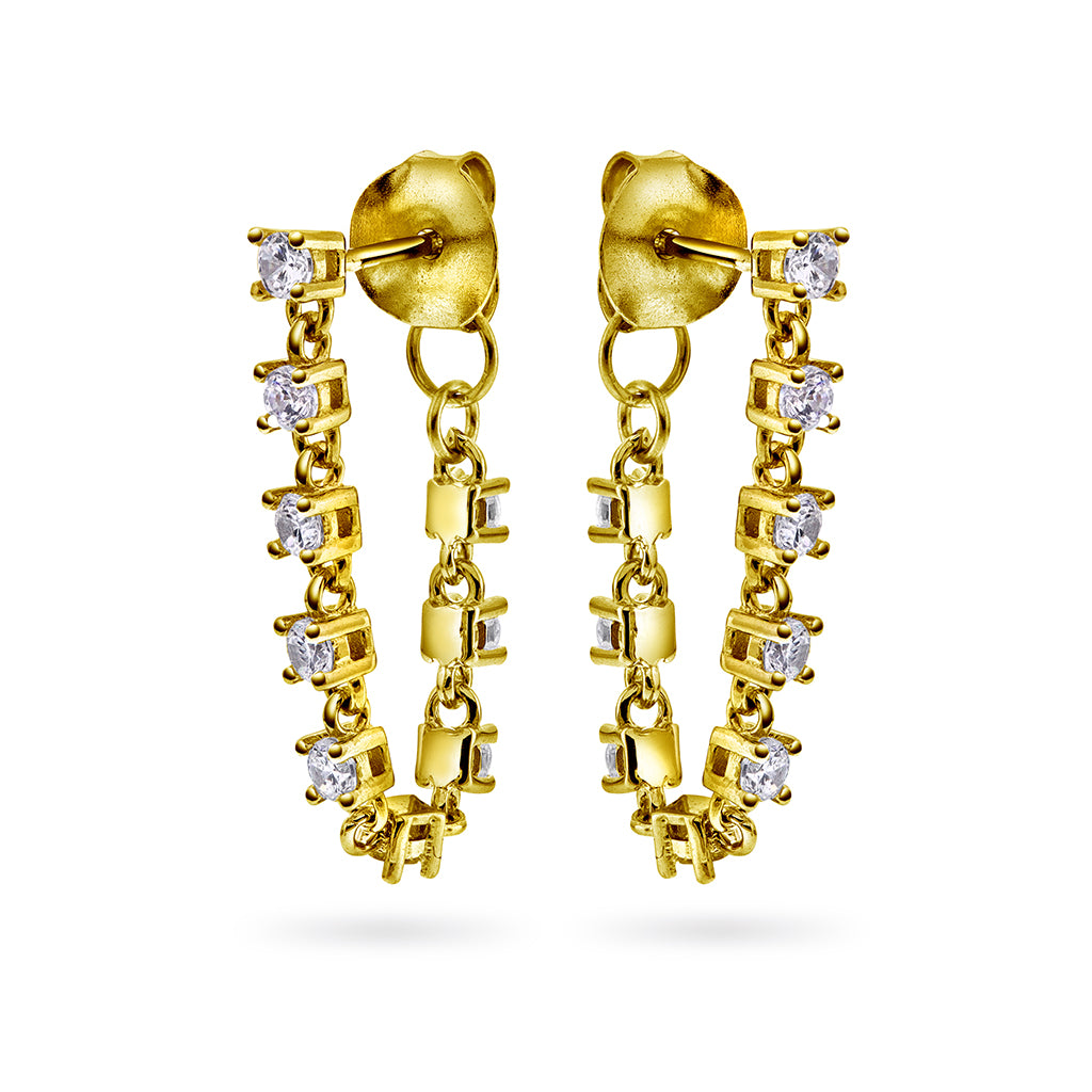 Zela øredobber i sølv med hvit zirkonia