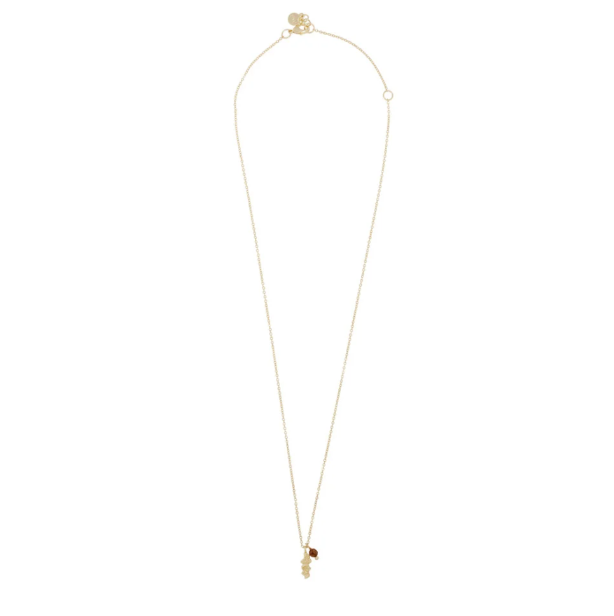 Cat stone pendant halskjede, brun