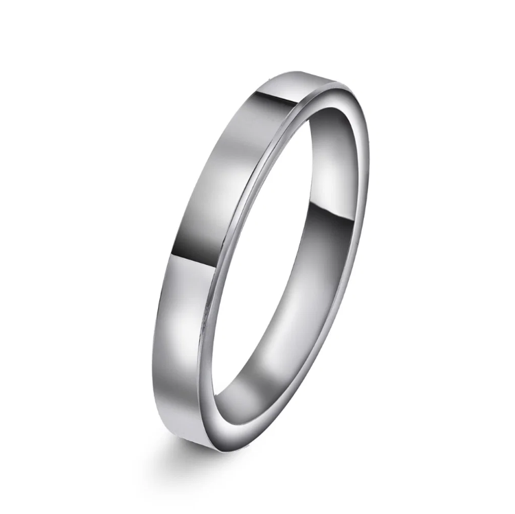 Giftering i hvitt gull, 3 mm