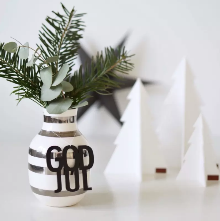 Oppheng God Jul svart, 2 stk