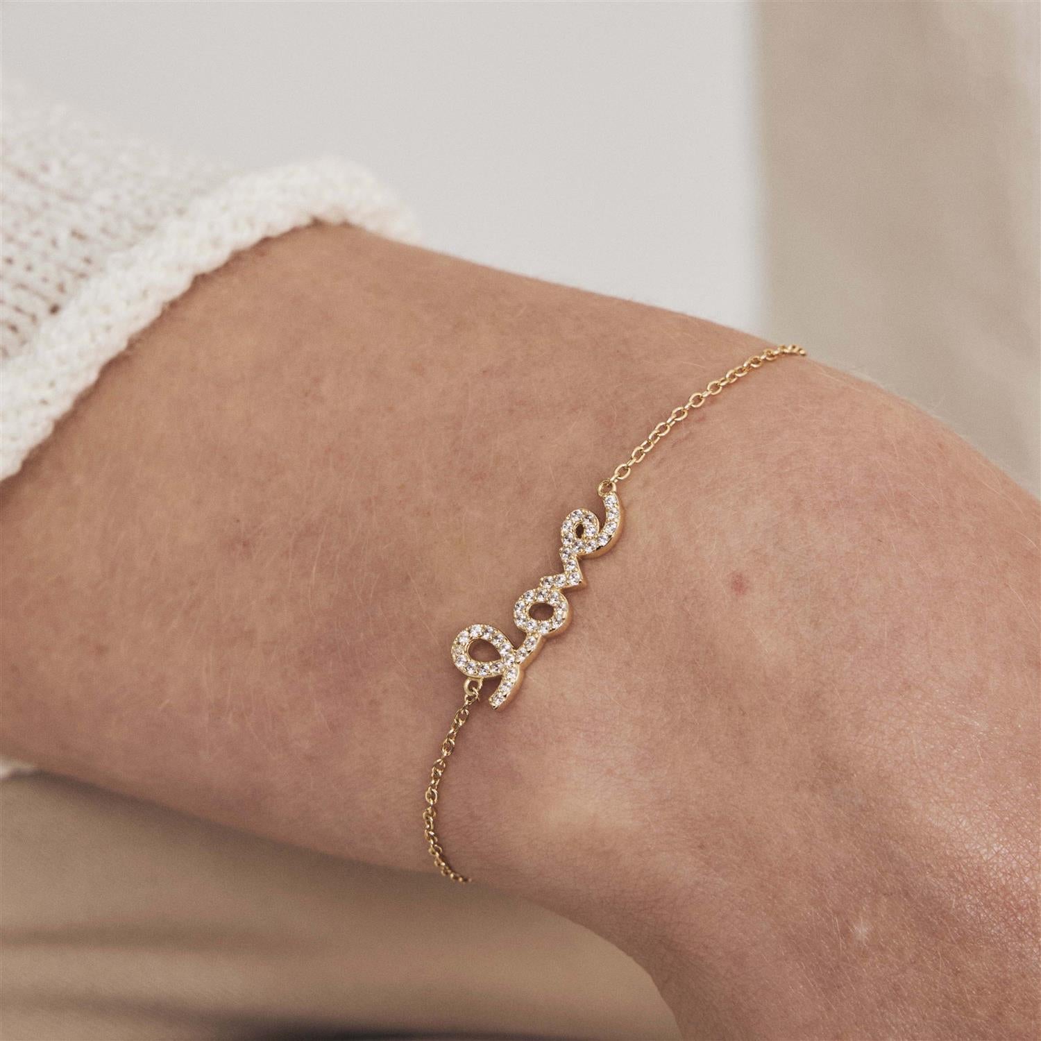 Bright love armbånd i sølv med zirkonia