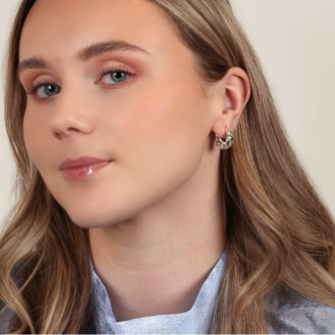 LYDIA TWIST FORSØLVET ØREDOBBER