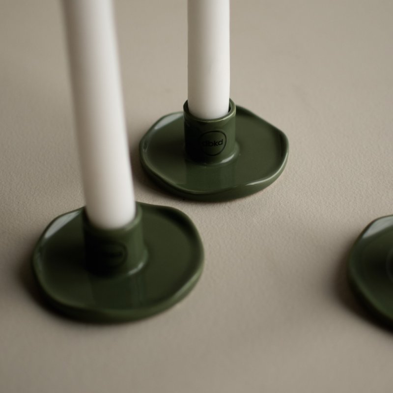 Wave Candle, Shiny Green