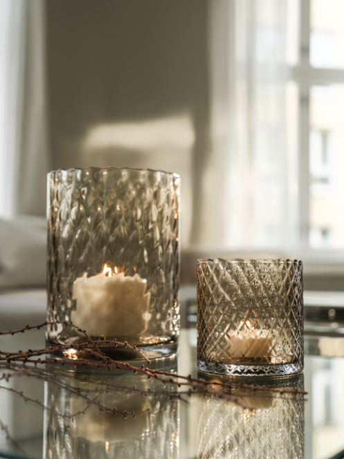 Harlekin Lykt/Vase 24cm, Topaz