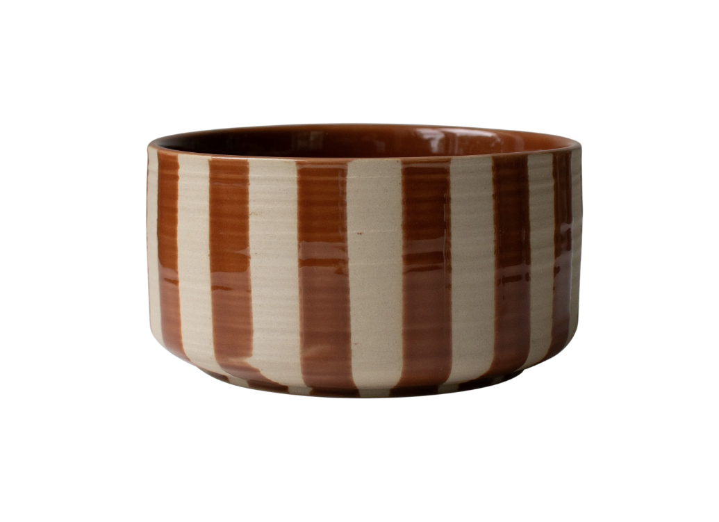 LINE BOWL, STRIPE NOUGAT