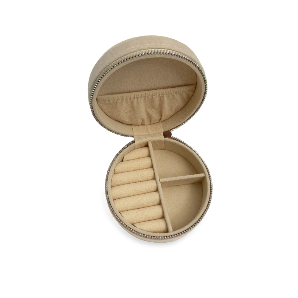 Beige smykkeskrin i velour
