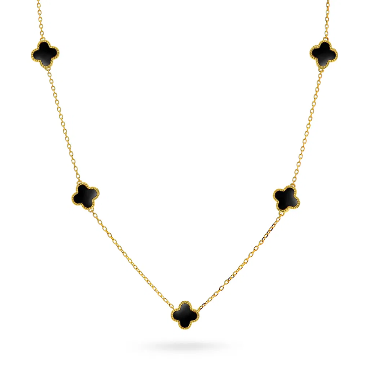 Halskjede i forgylt sølv, Svart kløver