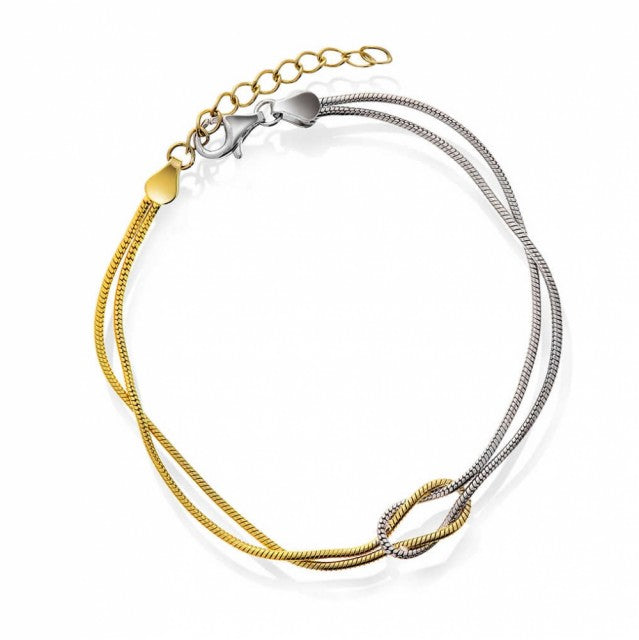 Unity armbånd i sølv, To-farget