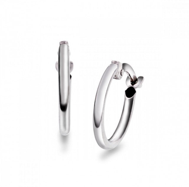 Øreringer i hvitt gull, 10 mm