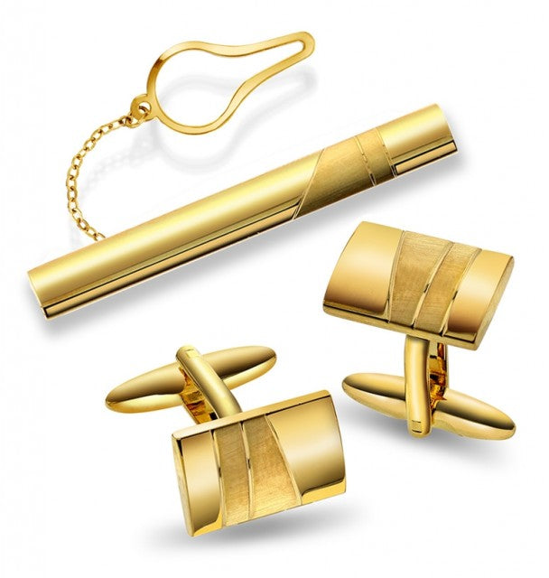 Sett med slipsnål + mansjettknapper