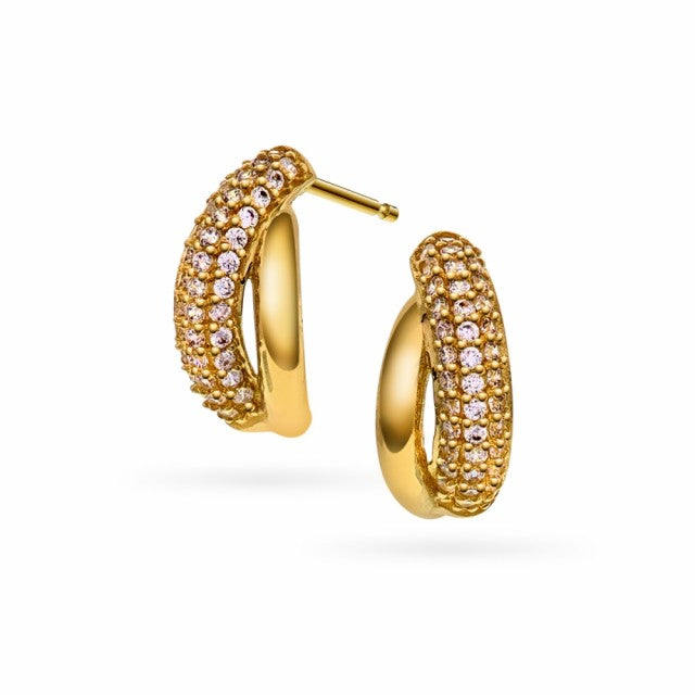 Øredobber i gull med zirkonia