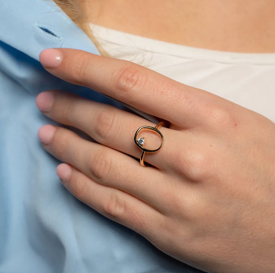 SOLIN RING I FORGYLT SØLV