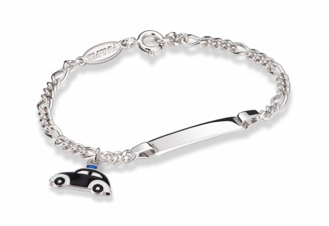 Pia & Per ID-armbånd i sølv, Svart politibil