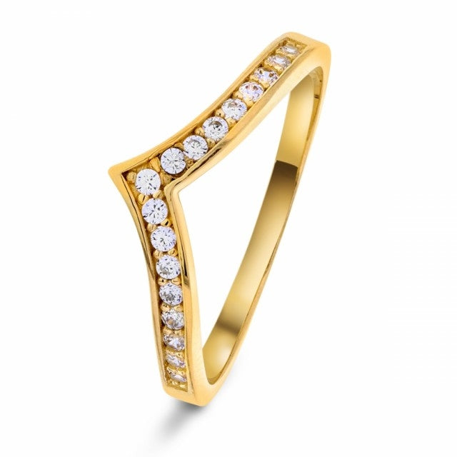 Ring i gull med zirkonia