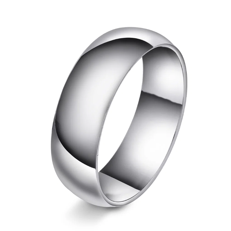 Giftering i hvitt gull, 6 mm