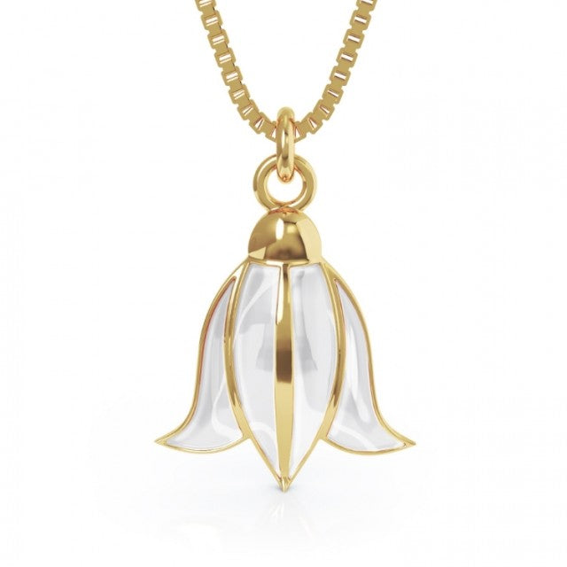 LIV Smykke i forgylt sølv, Hvit Blåklokke