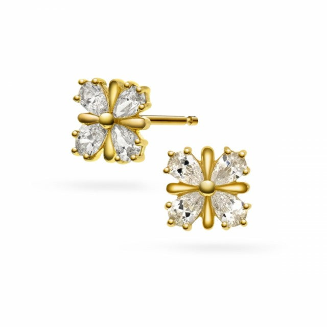 Øredobber i gull med zirkonia