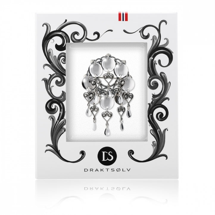 Solveig sølje med heng, oksidert