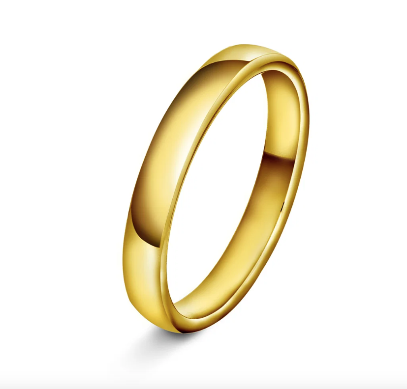 GIFTERING I GULT GULL, 3 MM