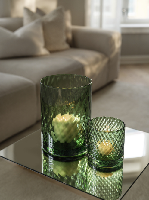 Harlekin Lykt/Vase 24cm, Grønn