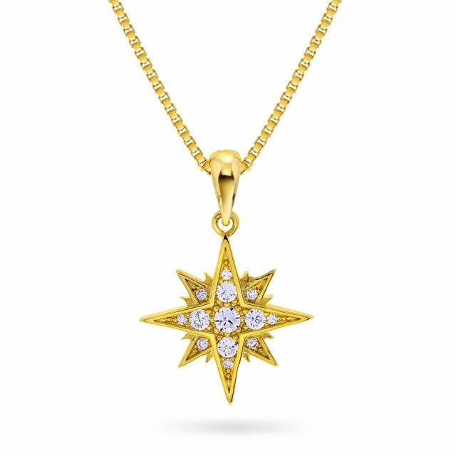 Smykke i sølv med zirkonia, Stjerne