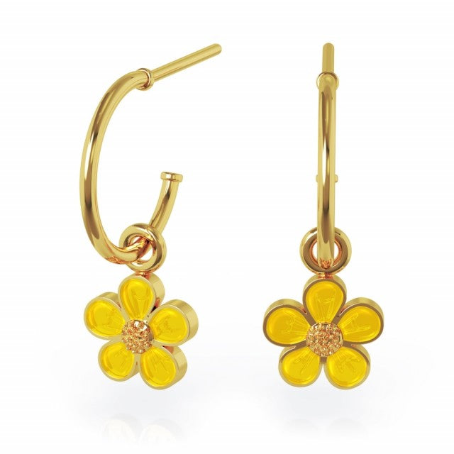 LIV Øredobber i forgylt sølv, Smørblomst