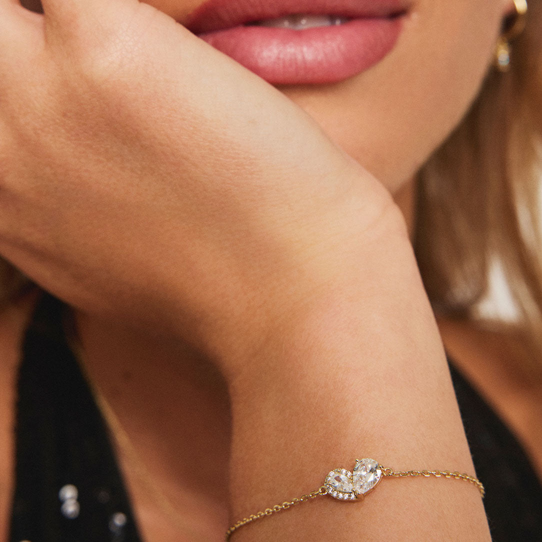 Sammen armbånd i sølv med zirkonia