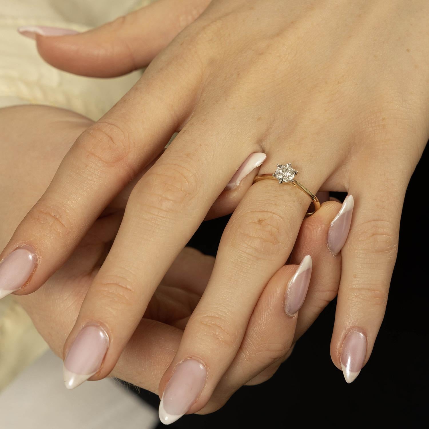 Ring i gull med diamant 0,15 ct WP