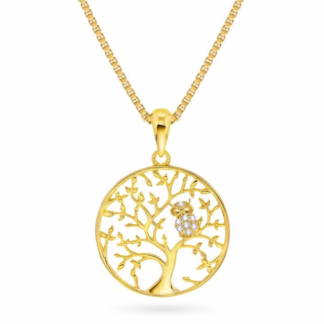 Smykke i forgylt sølv, Livets tre med ugle