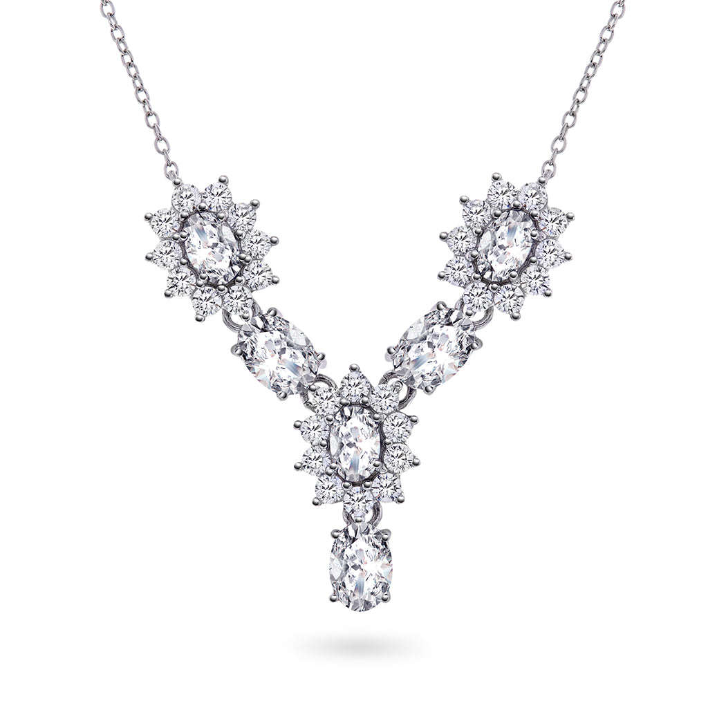 Royal smykke i sølv med hvite stener