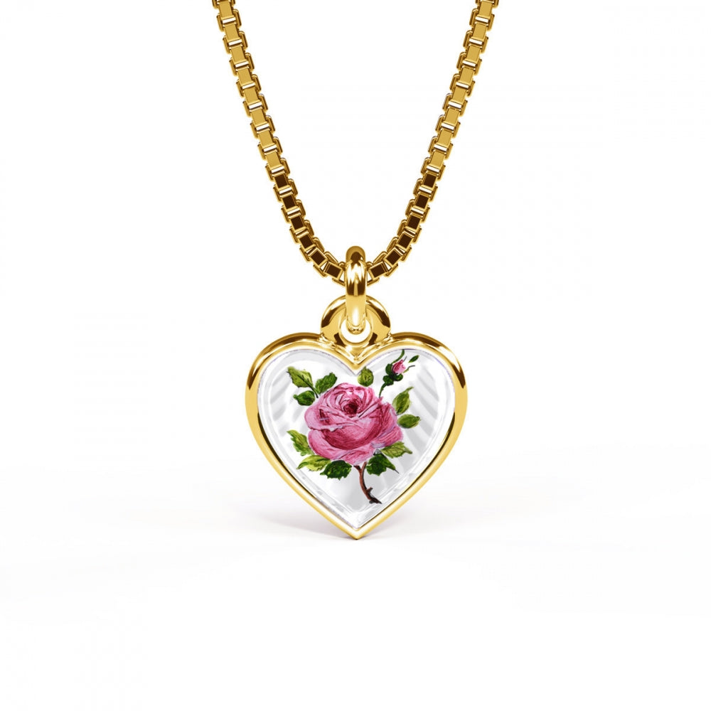 Smykke i forgylt sølv, rosemotiv